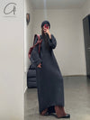 SWAYING 24 Autumn and Winter Seamless Strong Shrink Long Sleeve Dress SW-SW24AW2L13-SH Dark Gray SW-SW24AW2L12